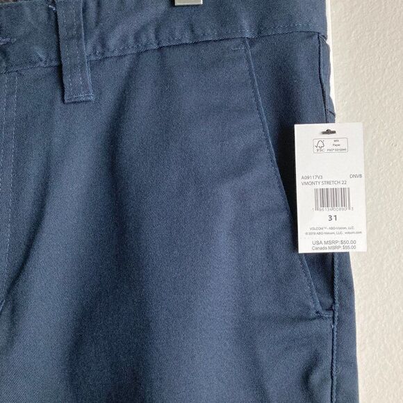 Volcom Men's Vmonty stretch shorts Navy NWT size 31 - Picture 5 of 8